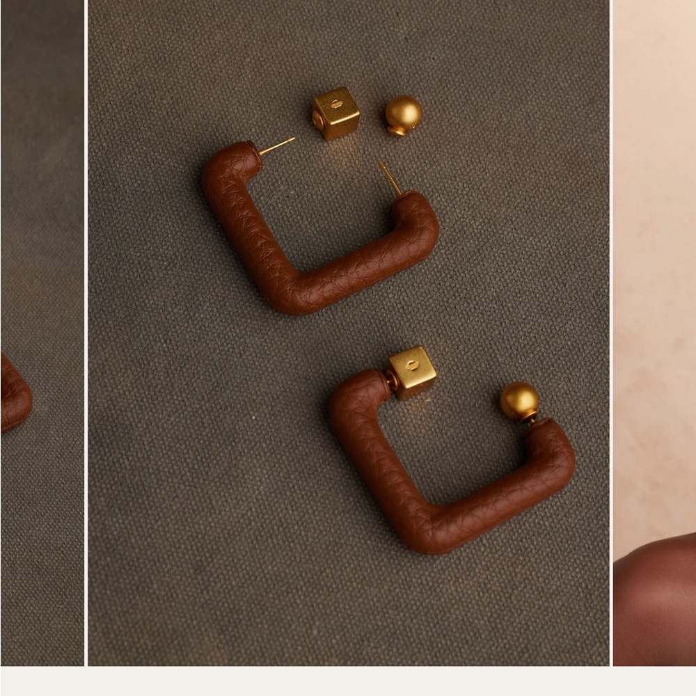Khoi Qual Brown and Gold Earrings. SOLD OUT ON WEBSITE!